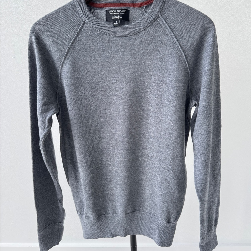 Banana Republic Gray Crewneck Wool Sweater for Men